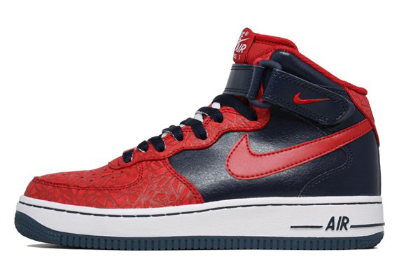 Nike Air Force 1 Mid Red Godzilla Navy 1