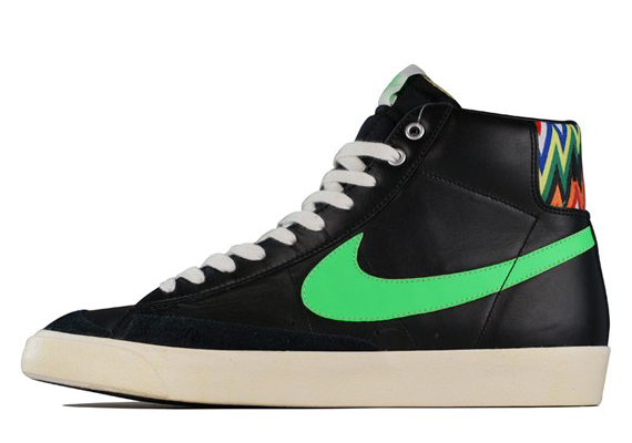 Nike Blazer Mid Black Green Zig Zag Print 2