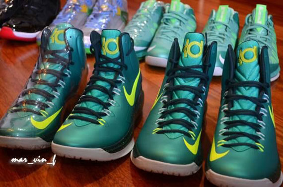 Nike Kd V Atomic Teal Volt Dark Atomic Teal Fiberglass