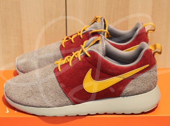 Nike Roshe Run Premium Suede Beige Red Yellow Sample 3