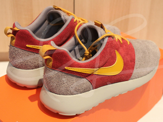 Nike Roshe Run Premium Suede Beige Red Yellow Sample 4