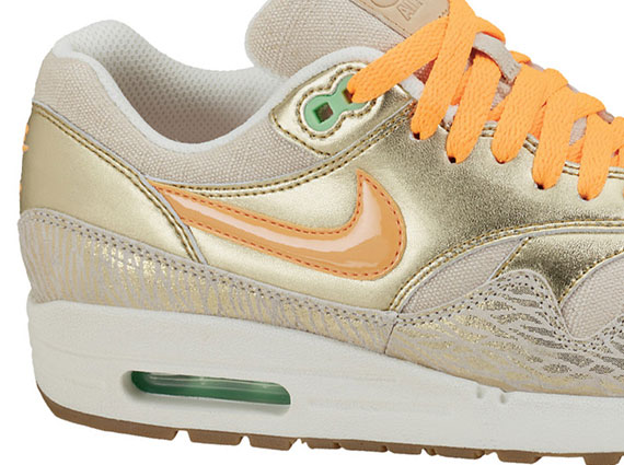 Nike Wmns Air Max 1 Prm Birch Bright Citrus Metallic Gold Sail 4