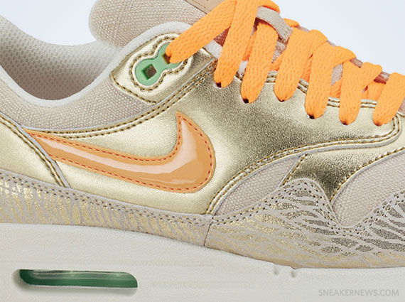 Nike Wmns Air Max 1 Prm Birch Bright Citrus Metallic Gold Sail 5