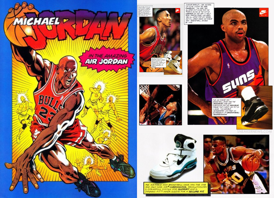 Vintage 1993 Nike Basketball Comic Book Ads