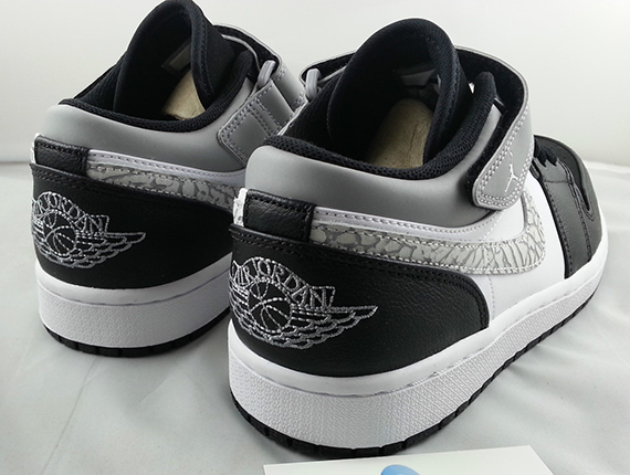 Air Jordan 1 Strap Low Black Matte Silver White 3