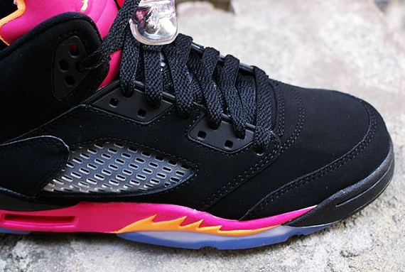 Air Jordan 5 Retro Gs Black Bright Citrus Fusion Pink 7