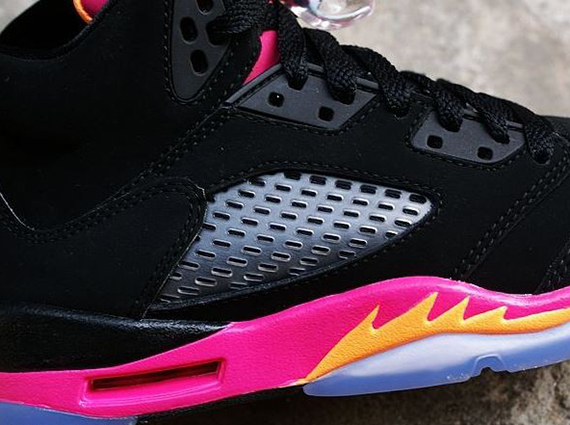 Air Jordan V Retro GS – Black – Bright Citrus – Fusion Pink