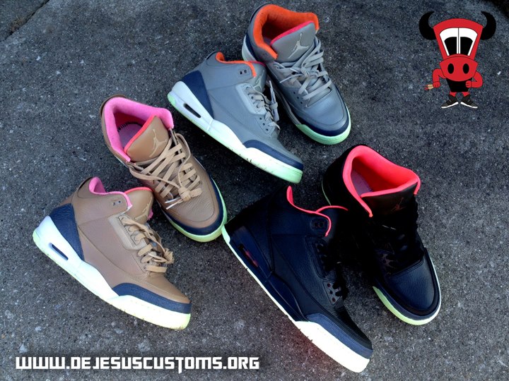 Air Jordan Iii Threezy Pack Customs 02