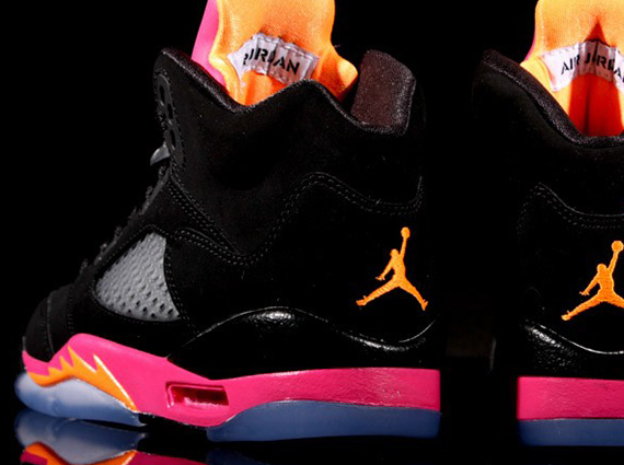 Air Jordan V Retro GS - Black - Bright Citrus - Fusion Pink