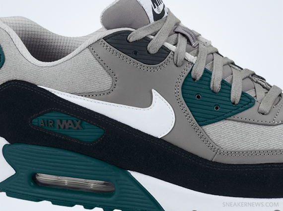 Nike Air Max 90 Premium - Wolf Grey - White - Midnight Turquoise - Cool Grey