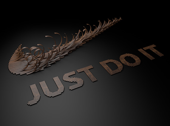 Nike "Just Type It" Wooden Slats Typography by Txaber