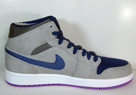 Air Jordan 1 Mid Matte Silver Laser Purple Deep Blue 1