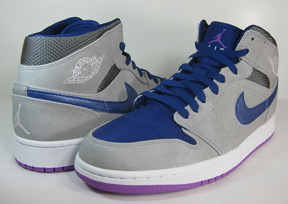 Air Jordan 1 Mid Matte Silver Laser Purple Deep Blue 5