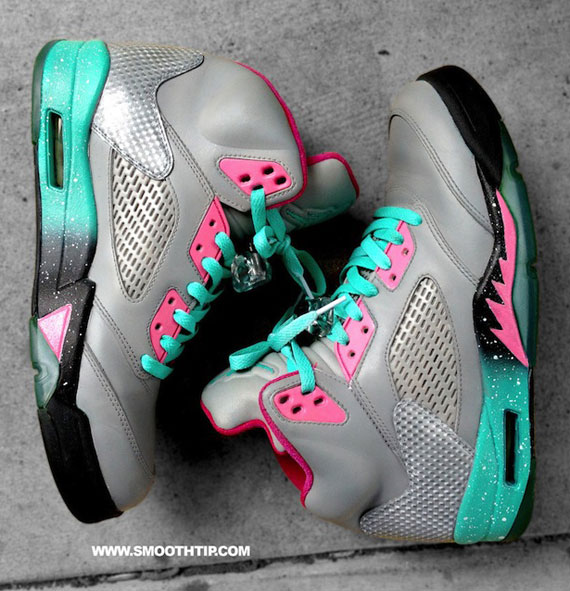 Air Jordan V Miami Vice Customs By Smoothtip 3