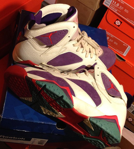 Air Jordan Vii Original 1992 Sample White Green Red Purple