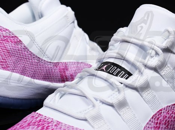 Air Jordan XI Low GS - White - Pink - Snakeskin