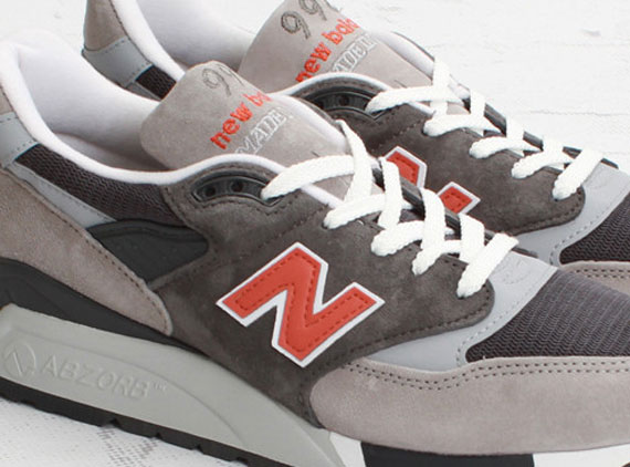 New Balance 998 - Dark Grey - Orange 