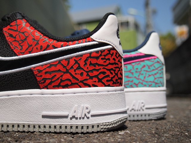 Nike Air Force 1 Low Black Total Crimson Elephant 3