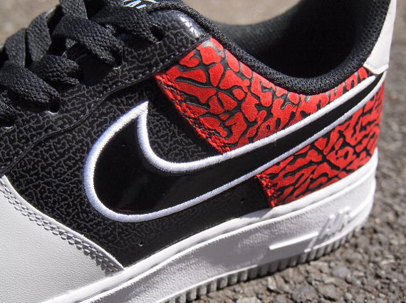 Nike Air Force 1 Low Black Total Crimson Elephant