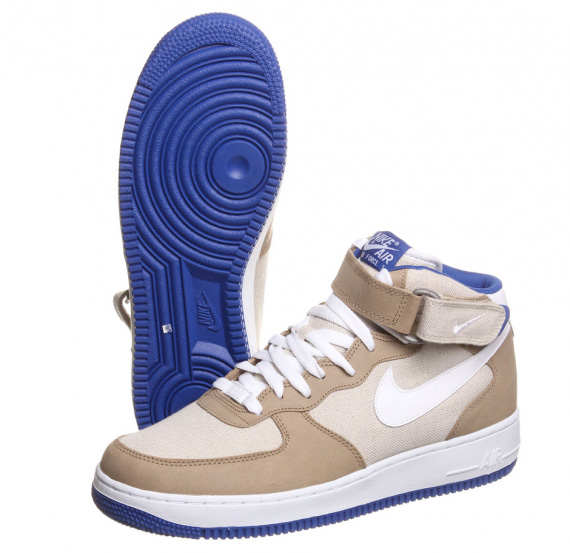 Nike Air Force 1 Mid Khaki Birch Hyper Blue 6