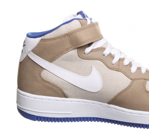 Nike Air Force 1 Mid Khaki Birch Hyper Blue 9