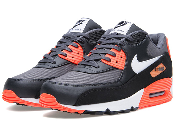 Nike Air Max 90 Premium Black Dark Grey Total Crimson 1