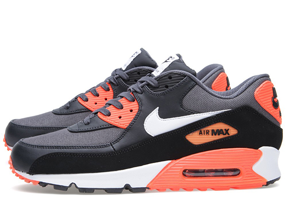 Nike Air Max 90 Premium Black Dark Grey Total Crimson 6