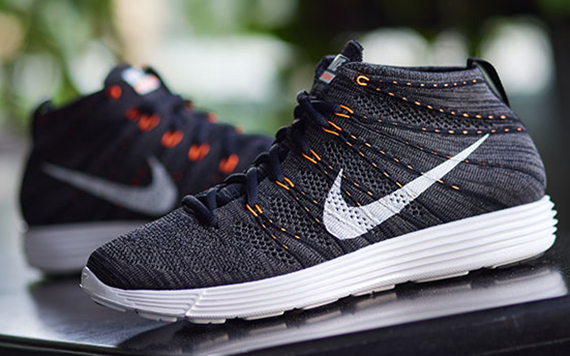 Nike Flyknit Chukka Midnight Fog Total Orange 2