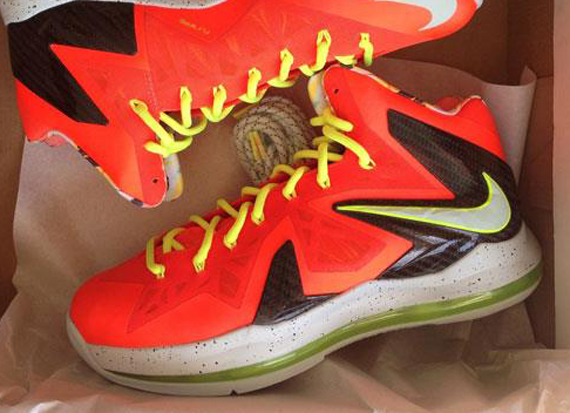 Nike Lebron X Elite Total Crimson Fiberglass Volt Black White Release Date 1