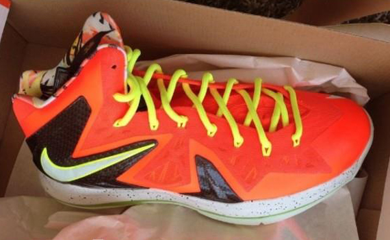 Nike Lebron X Elite Total Crimson Fiberglass Volt Black White Release Date 2