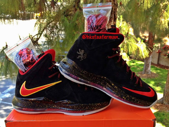 Nike Lebron X Miami Heat Black Suede Pe 6