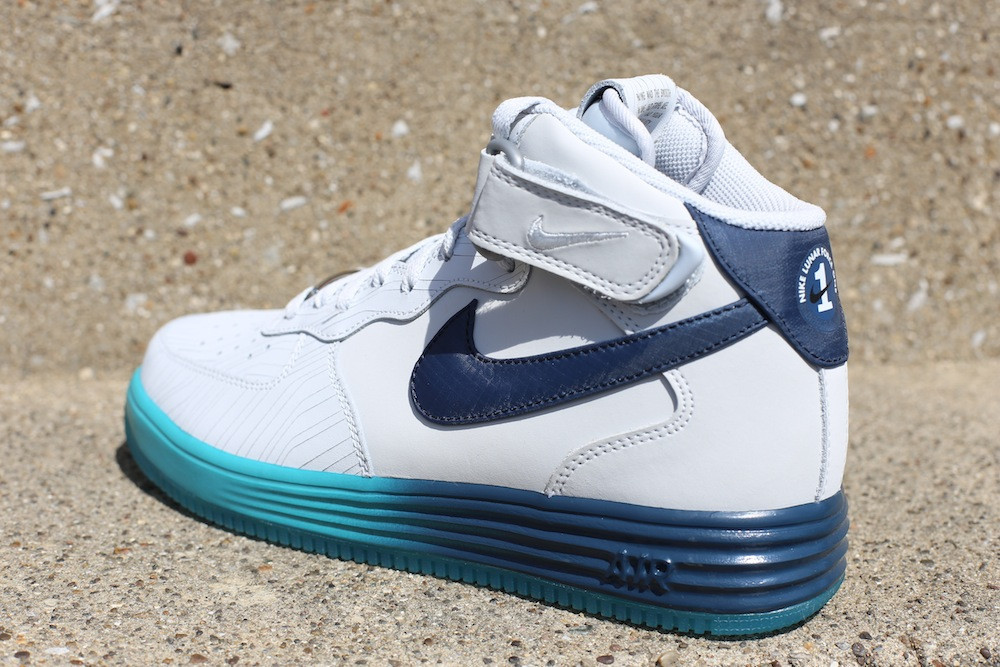 Nike Lunar Force 1 Lthr Pure Platinum Squadron Blue Sport Turquoise 3