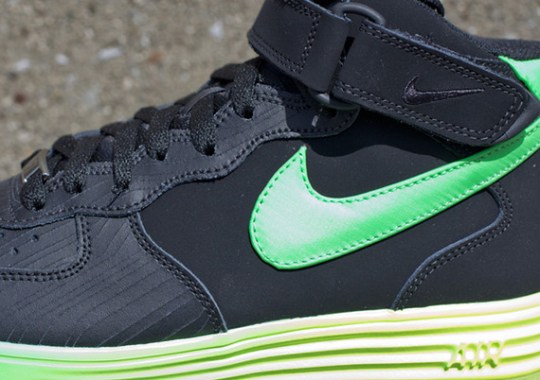 Nike Lunar Force 1 Mid LTHR – Black – Poison Green