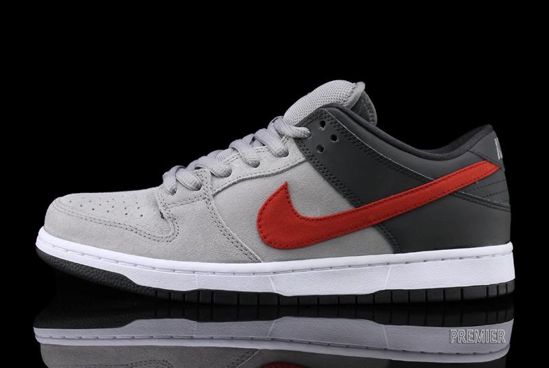 Nike Sb Dunk Low Medium Grey Anthracite University Red 7