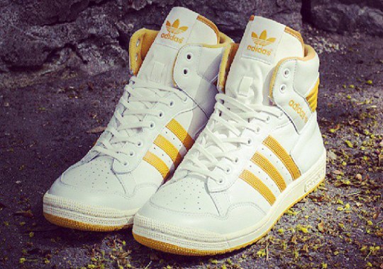 adidas Originals Pro Conference Hi – Neo White – Goldenrod