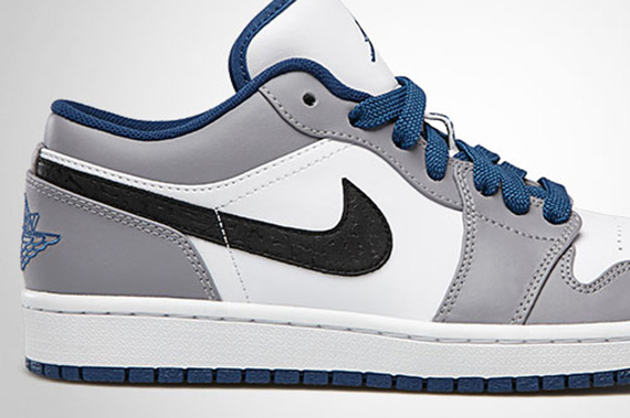 Air Jordan 1 Low White Cement Grey True Blue Black