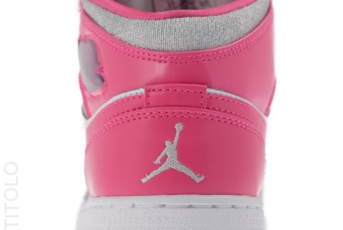 Air Jordan 1 Mid Gs White Metallic Platinum Dynamic Pink 2