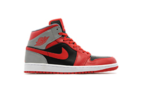 Air Jordan 1 Mid Red Black Grey July 2013