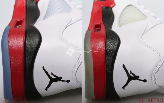 Air Jordan V Fire Red 2006 2013 Comparison 06