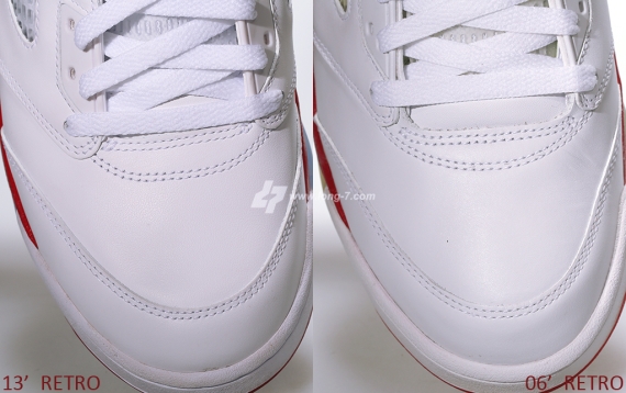 Air Jordan V Fire Red 2006 2013 Comparison 07