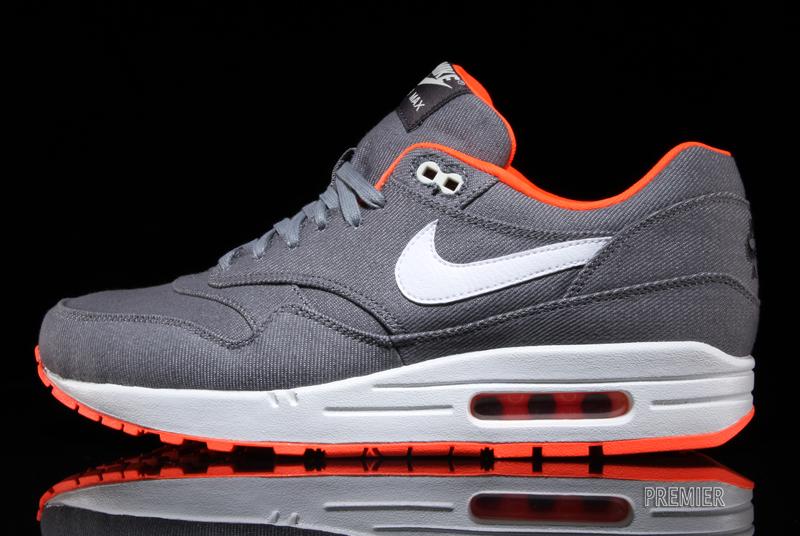 Nike Air Max 1 Premium Cool Grey White Total Crimson 1