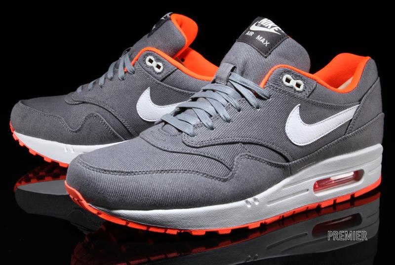 Nike Air Max 1 Premium Cool Grey White Total Crimson 2