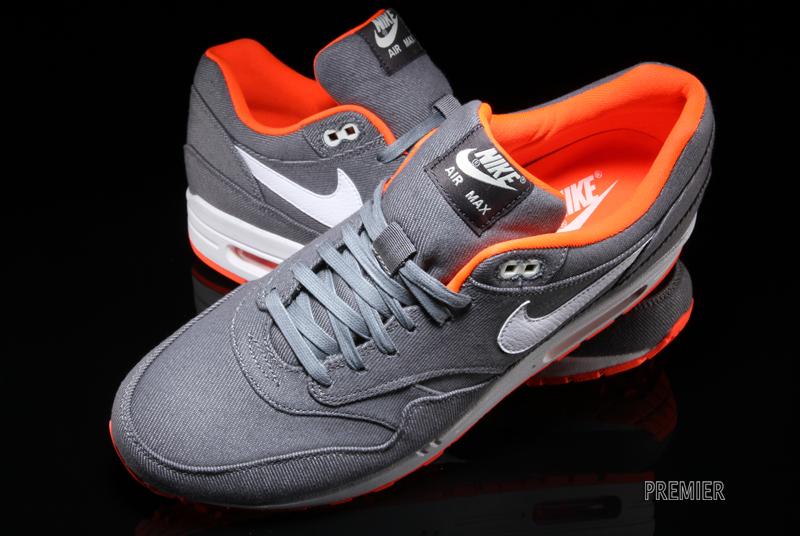 Nike Air Max 1 Premium Cool Grey White Total Crimson 6