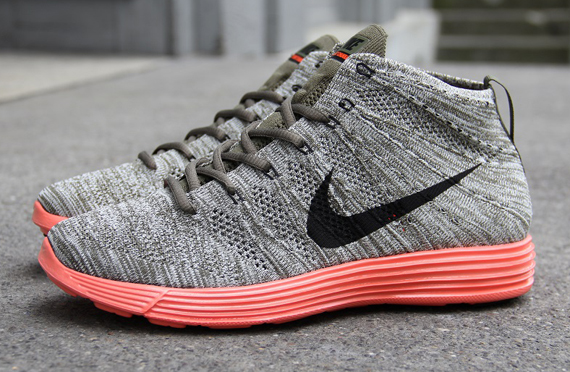 Nike Lunar Flyknit Chukka - Tarp Green - Black - Silver - Total Crimson