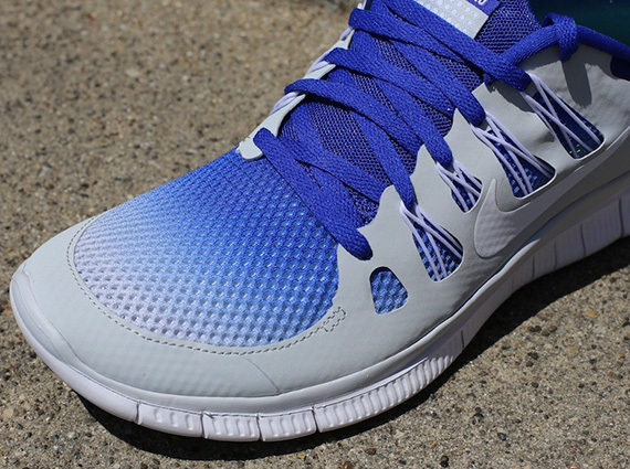 Nike Free 5.0+ Breathe - Pure Platinum - Hyper Blue