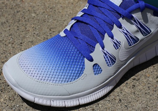 Nike Free 5.0+ Breathe – Pure Platinum – Hyper Blue