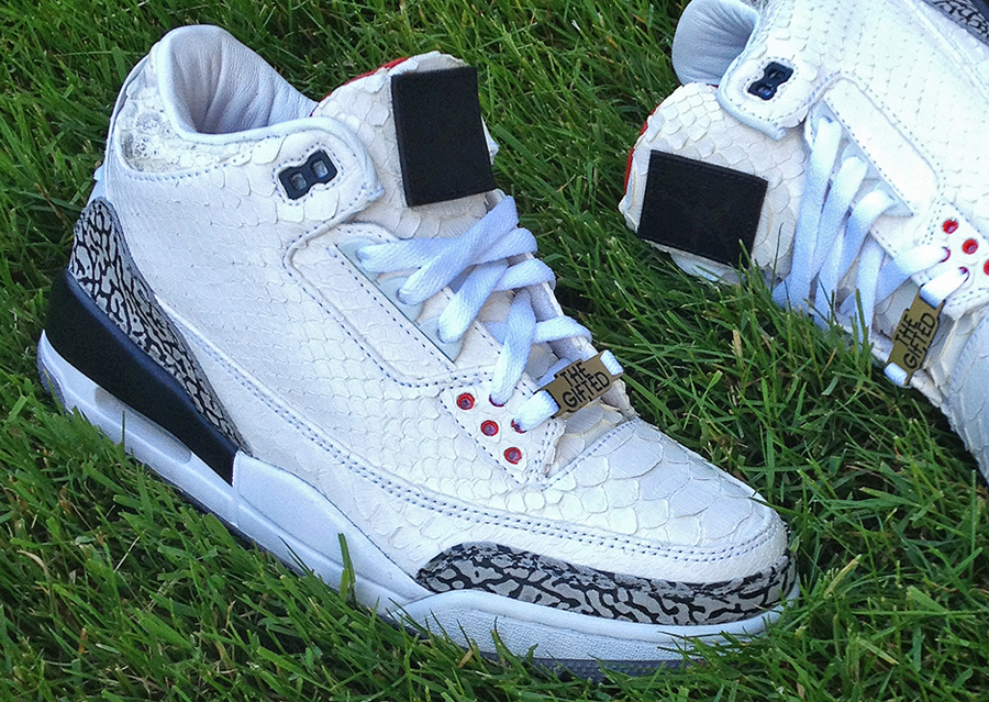 Air Jordan III "White Python" Customs for Wale by JBF