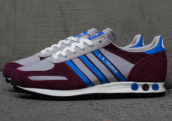 Adidas La Trainer Maroon Blue Grey