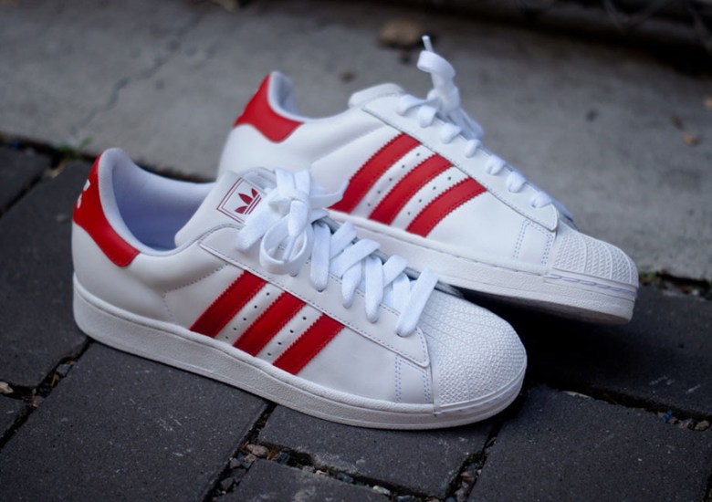 adidas Originals Superstar II – White – Red