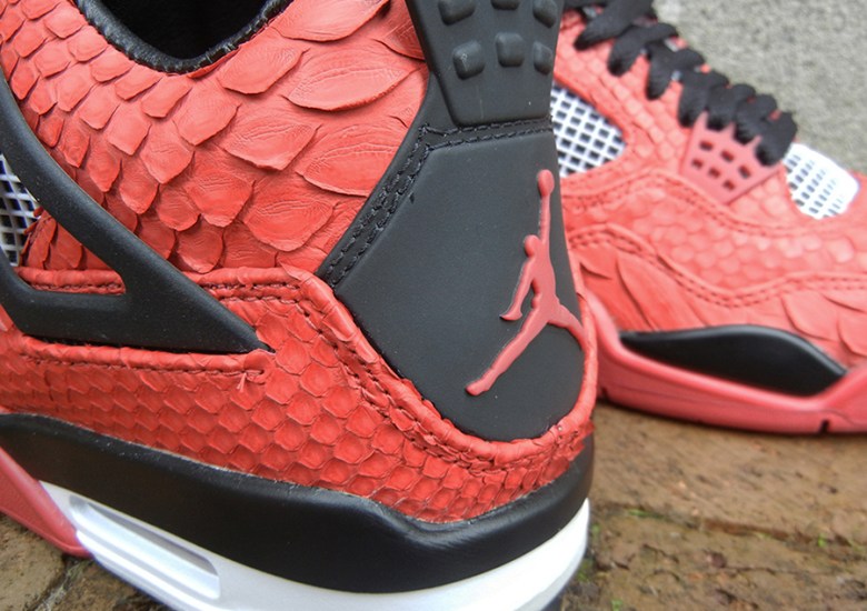 Air Jordan IV “Fire Red Python” Customs by JBF